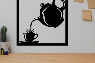 Σετ των 2 Intra απο ξύλο plywood 3mm-4mm πάχος –  πινακίδα τσαγιέρα | Σημάδι καλωσορίσματος ώρας τσαγιού Δίασταση  20x20 cm INTRAFABR-75398105