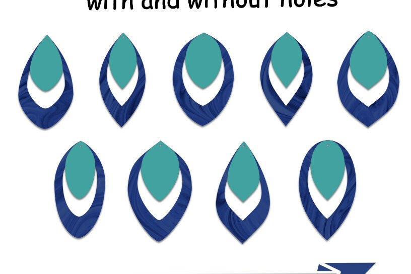 Σετ των 2 Intra απο ξύλο plywood 3mm-4mm πάχος – Πρότυπα σκουλαρικιών Tear Drop Δίασταση  20x20 cm INTRAFABR-105352696