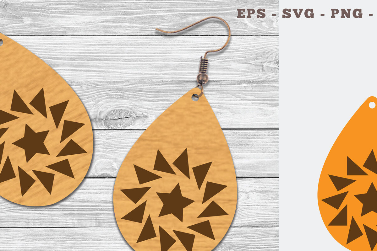 Σετ των 3 Intra απο ξύλο plywood 3mm-4mm πάχος – Σκουλαρίκια Tear Drop 9 Δίασταση  5x5 cm INTRAFABR-106748308