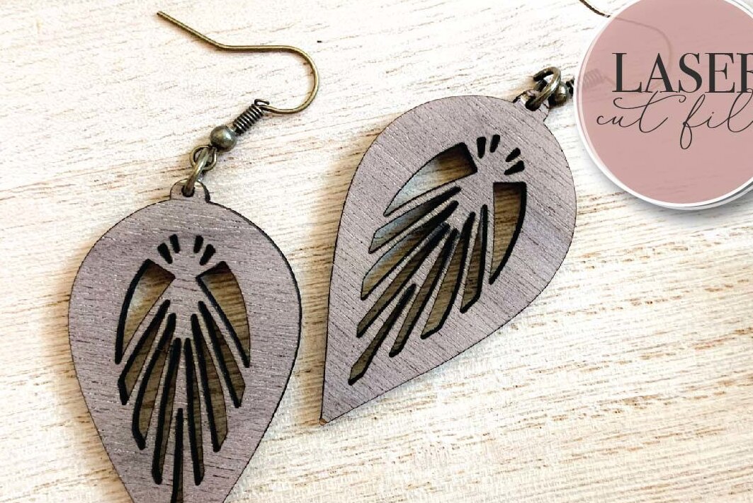 Σετ των 3 Intra απο ξύλο plywood 3mm-4mm πάχος – Σκουλαρίκια λέιζερ Teardrop Boho Δίασταση  5x5 cm INTRAFABR-74257518