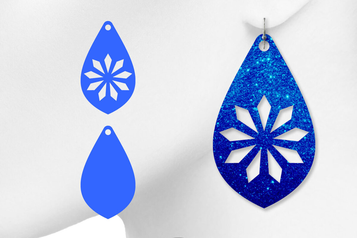 Σετ των 3 Intra απο ξύλο plywood 3mm-4mm πάχος – Πρότυπο σκουλαρίκι δάκρυ Δίασταση  5x5 cm INTRAFABR-8916508