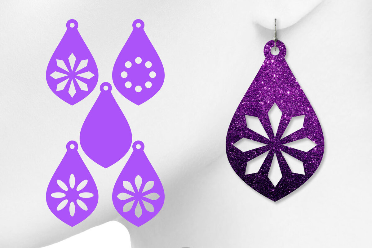 Σετ των 3 Intra απο ξύλο plywood 3mm-4mm πάχος – Σκουλαρίκια δάκρυ Δίασταση  5x5 cm INTRAFABR-6868705