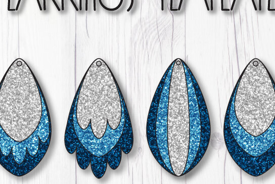 Σετ των 3 Intra απο ξύλο plywood 3mm-4mm πάχος – Πρότυπο σκουλαρίκια δάκρυ Δίασταση  5x5 cm INTRAFABR-8118708