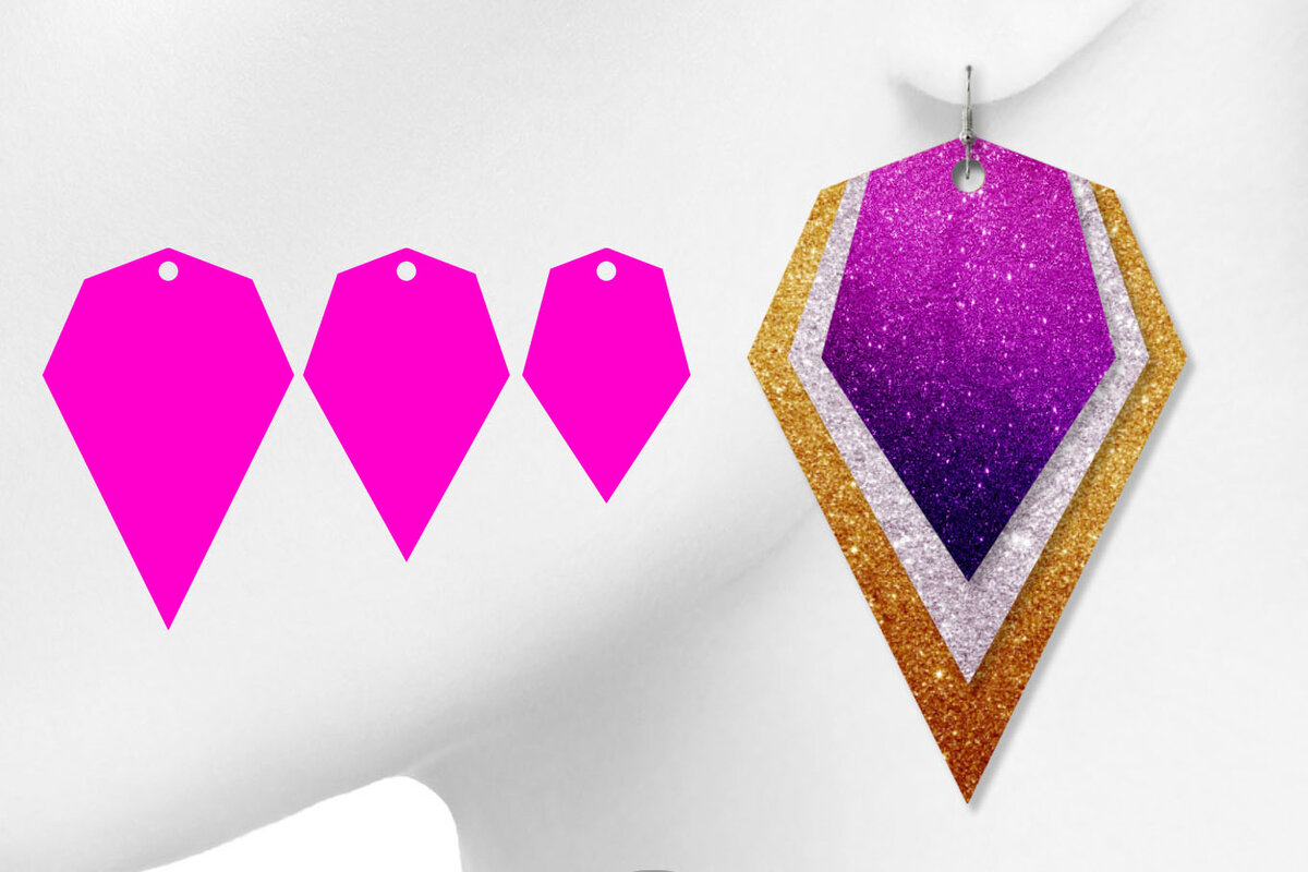 Σετ των 3 Intra απο ξύλο plywood 3mm-4mm πάχος – Πρότυπο σκουλαρίκια δάκρυ Δίασταση  5x5 cm INTRAFABR-9466635