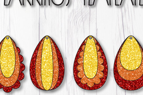 Σετ των 3 Intra απο ξύλο plywood 3mm-4mm πάχος – Πρότυπα σκουλαρίκια δάκρυ Δίασταση  5x5 cm INTRAFABR-8118433