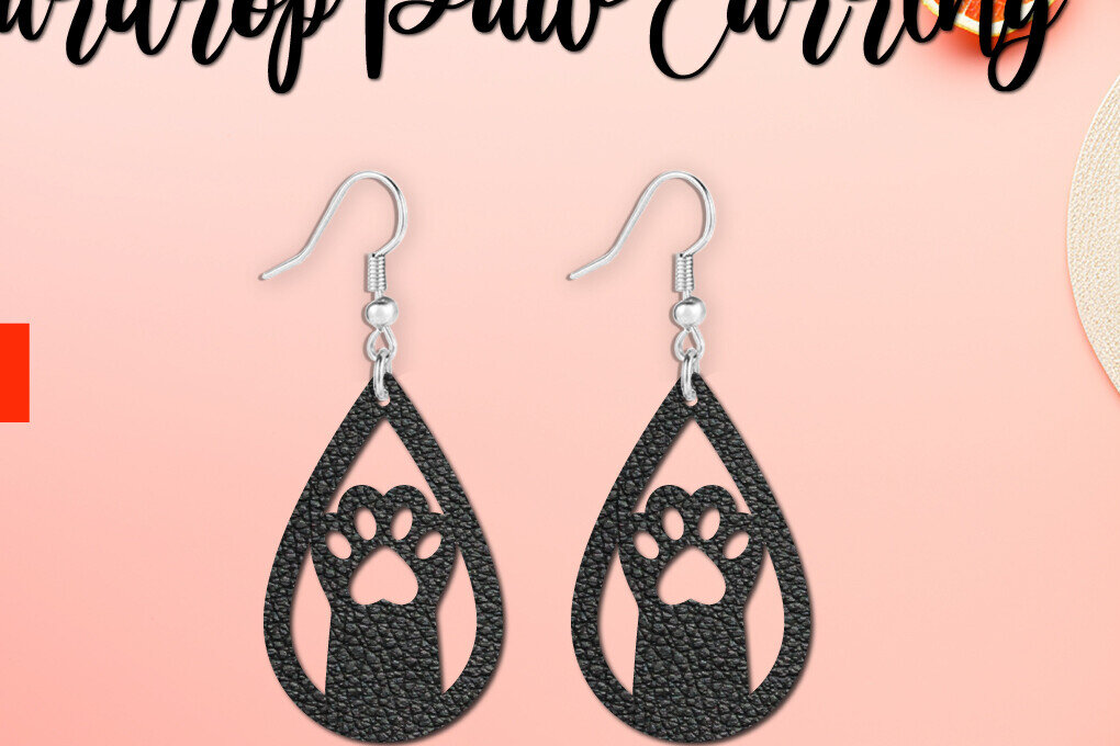 Σετ των 3 Intra απο ξύλο plywood 3mm-4mm πάχος – Σκουλαρίκι Teardrop Paw Δίασταση  5x5 cm INTRAFABR-122575316