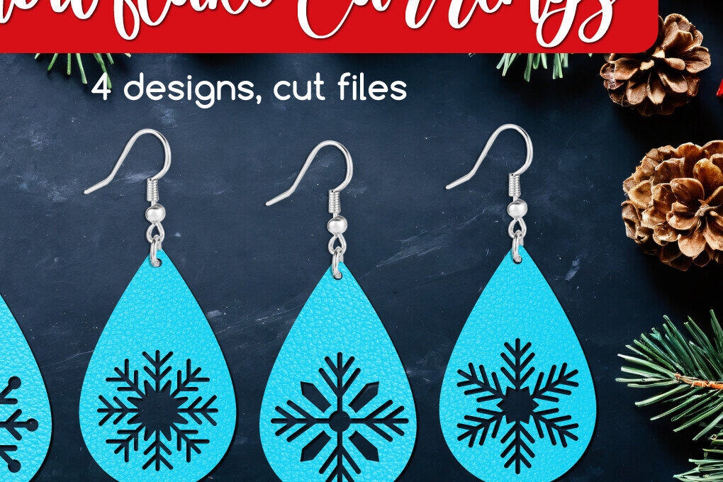 Σετ των 3 Intra απο ξύλο plywood 3mm-4mm πάχος – Σκουλαρίκια Snowflake Teardrop Δίασταση  5x5 cm INTRAFABR-110850013