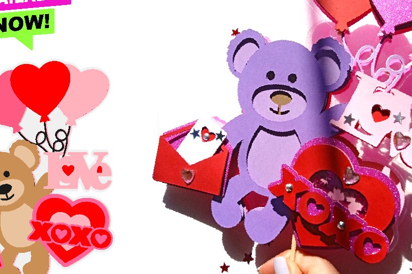 Σετ των 2 Intra απο ξύλο plywood 3mm-4mm πάχος – Teddy Bear Love Cake Topper Δίασταση  20x20 cm INTRAFABR-88237288
