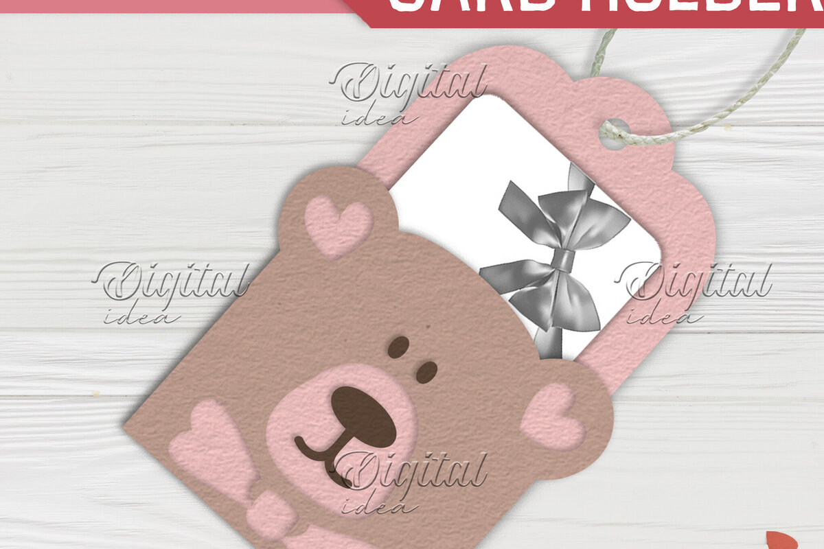 Σετ των 2 Intra απο ξύλο plywood 3mm-4mm πάχος – Τέντυ. Ετικέτα κάτοχος δωροκάρτας του Αγίου Βαλεντίνου Δίασταση  20x20 cm INTRAFABR-83083330