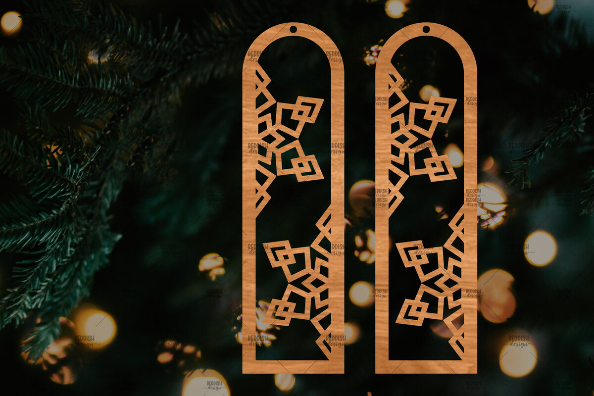 Σετ των 3 Intra απο ξύλο plywood 3mm-4mm πάχος – Πρότυπο Σκουλαρίκια Snowflakes Δίασταση  5x5 cm INTRAFABR-106814938