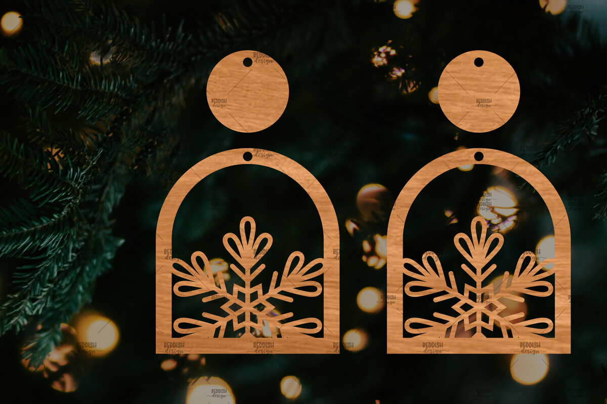 Σετ των 3 Intra απο ξύλο plywood 3mm-4mm πάχος – Πρότυπο Σκουλαρίκια Snowflakes Δίασταση  5x5 cm INTRAFABR-106815685