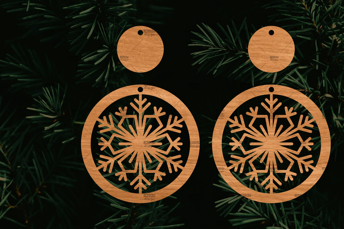 Σετ των 3 Intra απο ξύλο plywood 3mm-4mm πάχος – Πρότυπο Σκουλαρίκια Snowflakes Δίασταση  5x5 cm INTRAFABR-106815730