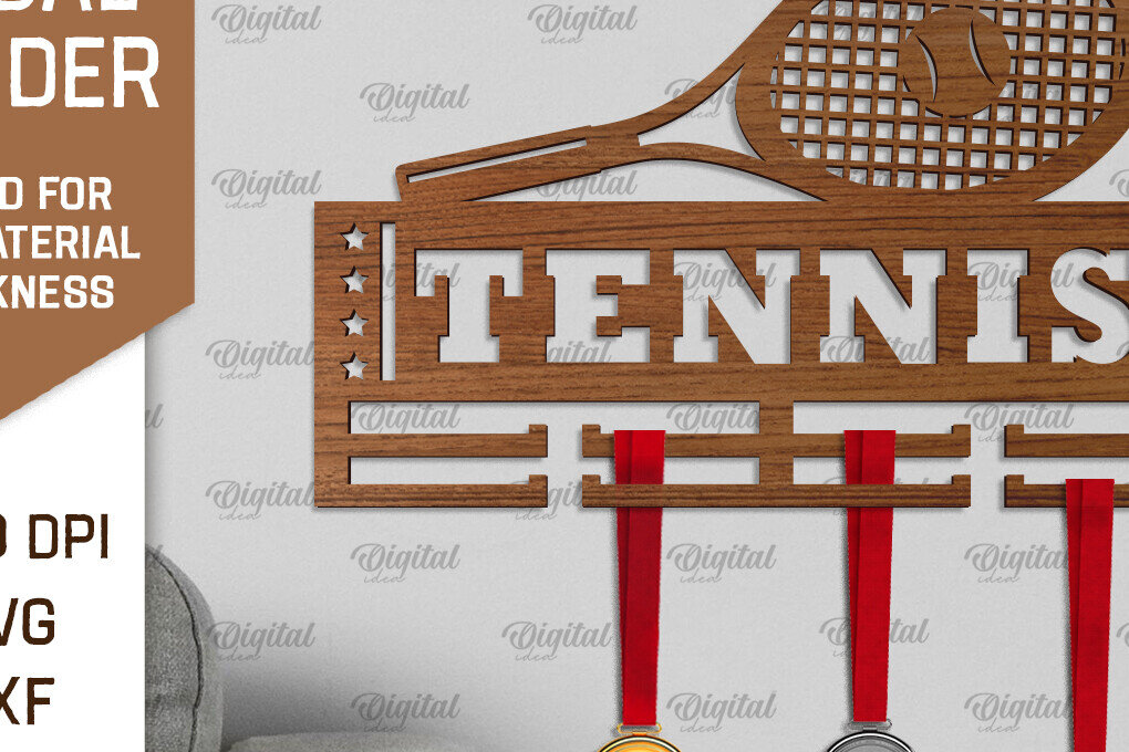 Σετ των 2 Intra απο ξύλο plywood 3mm-4mm πάχος – Οθόνη μετάλλιου τένις με Δίασταση  20x20 cm INTRAFABR-96564971