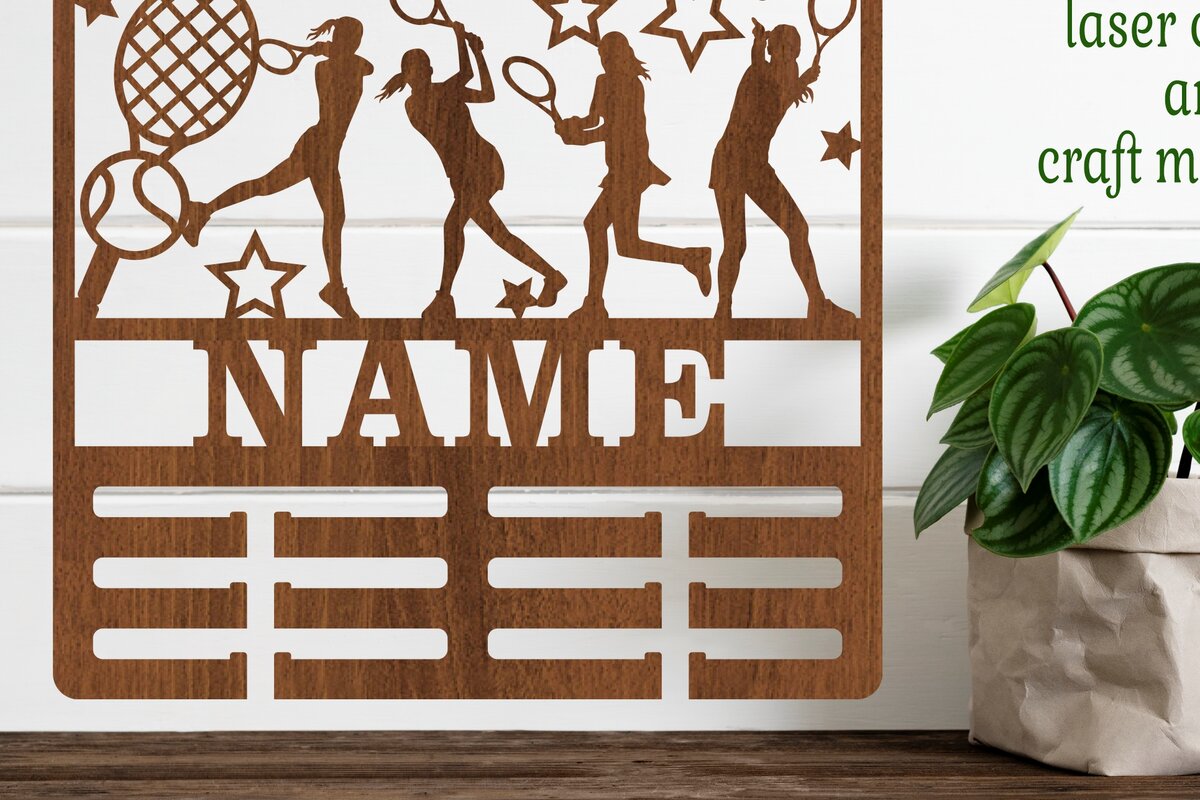 Σετ των 2 Intra απο ξύλο plywood 3mm-4mm πάχος – Όνομα τένις Κάτοχος μεταλλίου Γυναίκα Δίασταση  20x20 cm INTRAFABR-68102715