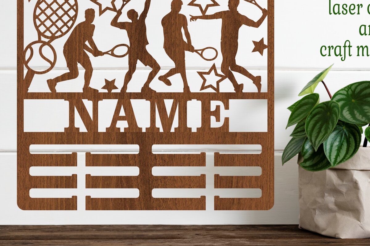 Σετ των 2 Intra απο ξύλο plywood 3mm-4mm πάχος – Όνομα τένις Κάτοχος μεταλλίου Άνδρας Δίασταση  20x20 cm INTRAFABR-68103101