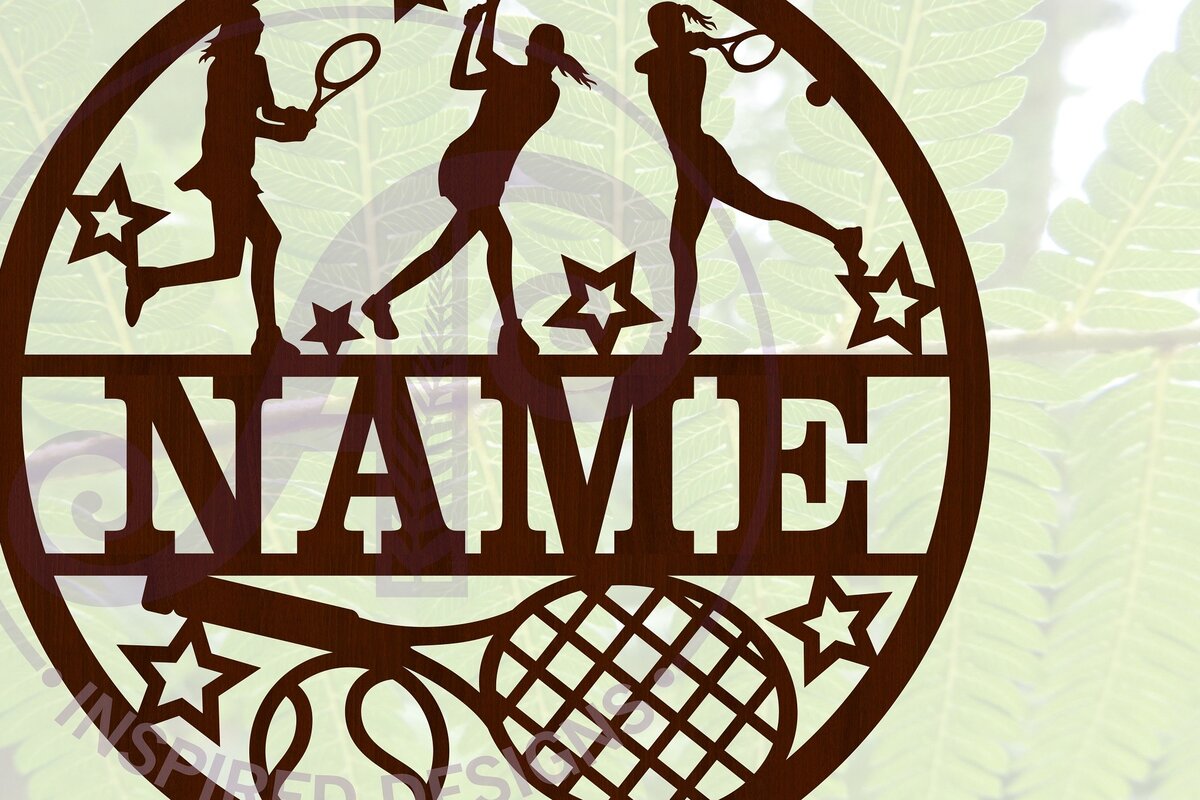 Σετ των 2 Intra απο ξύλο plywood 3mm-4mm πάχος – Πινακίδα ονόματος τένις Γυναικείο αρχείο Cut Δίασταση  20x20 cm INTRAFABR-68101594