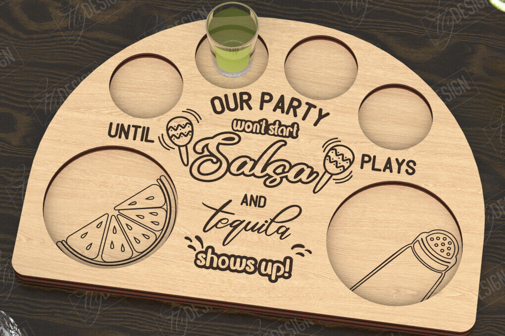 Σετ των 2 Intra απο ξύλο plywood 3mm-4mm πάχος – Κοπή με λέιζερ σανίδα τεκίλα | Βολή Δίασταση  20x20 cm INTRAFABR-121510881