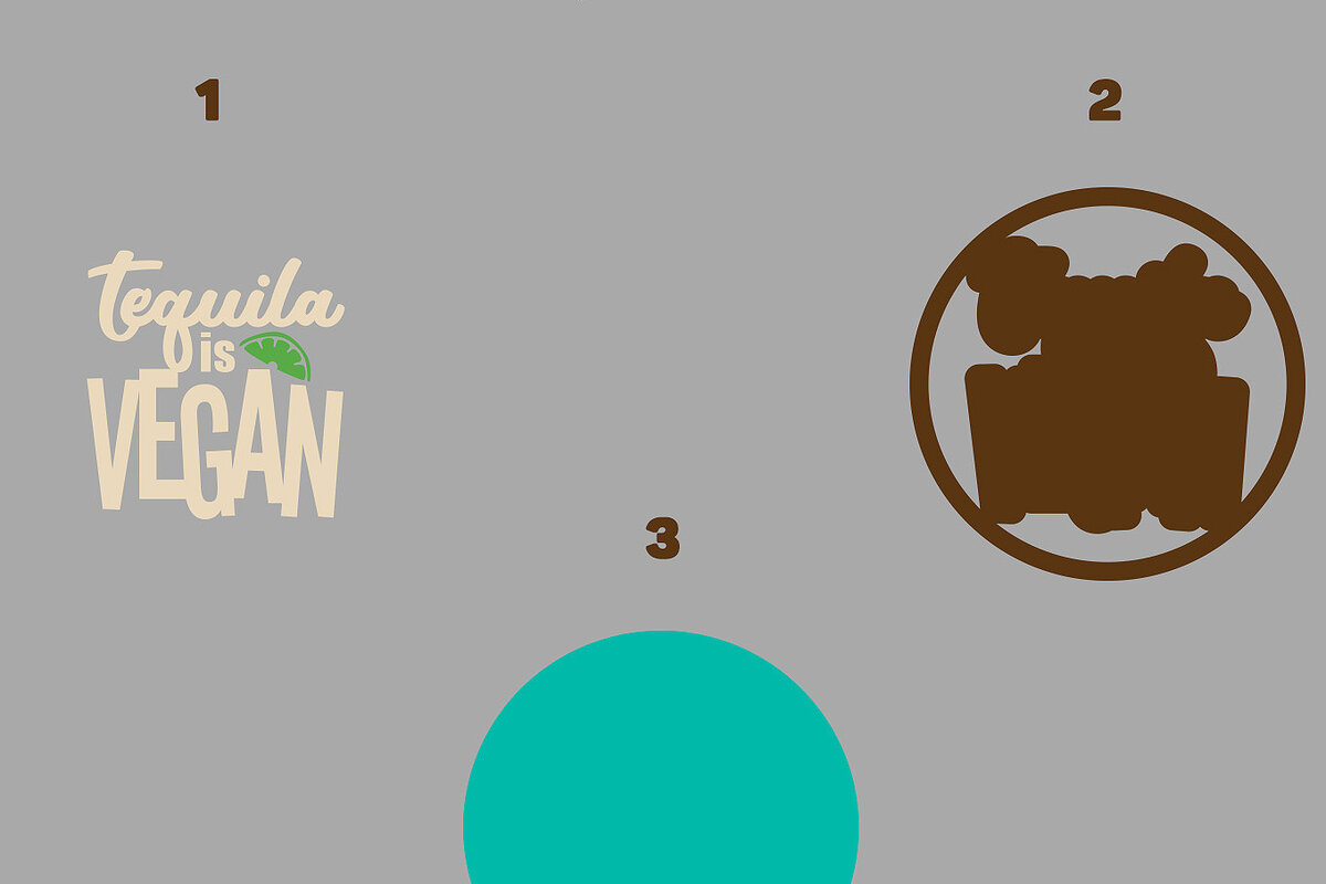 Σετ των 2 Intra απο ξύλο plywood 3mm-4mm πάχος – Η τεκίλα είναι Vegan, Funny Quote Δίασταση  20x20 cm INTRAFABR-13061852