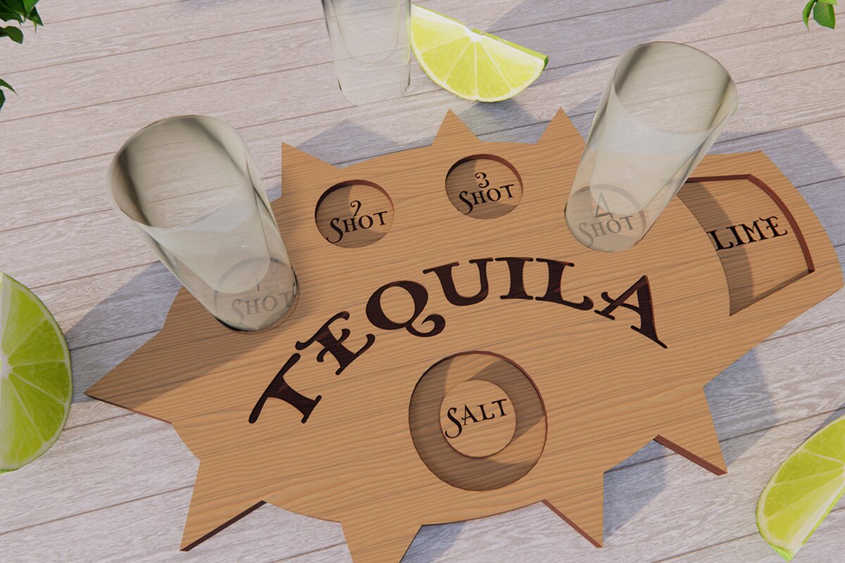 Σετ των 2 Intra απο ξύλο plywood 3mm-4mm πάχος – Tequila Shot Board Δίασταση  20x20 cm INTRAFABR-79137680