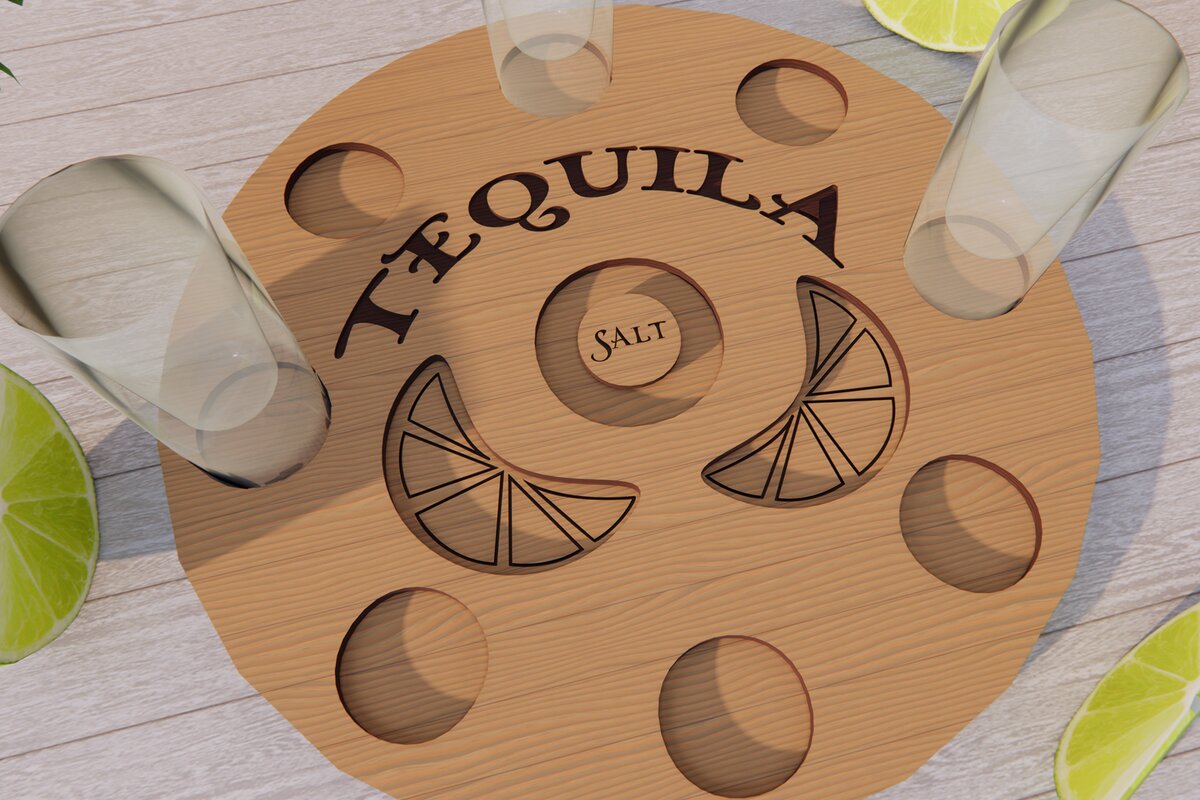 Σετ των 2 Intra απο ξύλο plywood 3mm-4mm πάχος – Tequila Shot Board Δίασταση  20x20 cm INTRAFABR-79193271