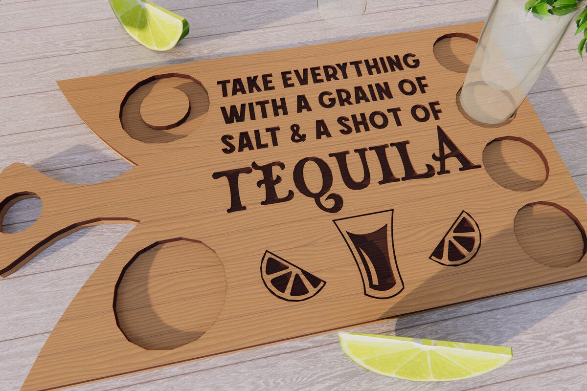 Σετ των 2 Intra απο ξύλο plywood 3mm-4mm πάχος – Tequila Shot Board Δίασταση  20x20 cm INTRAFABR-79137667