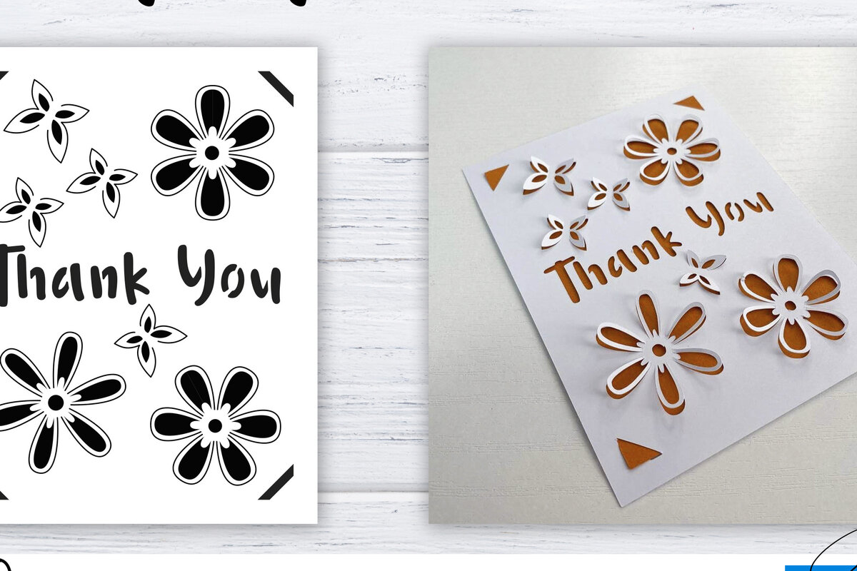 Σετ των 2 Intra απο ξύλο plywood 3mm-4mm πάχος – Ευχαριστώ Pop Up Card Δίασταση  20x20 cm INTRAFABR-25964286