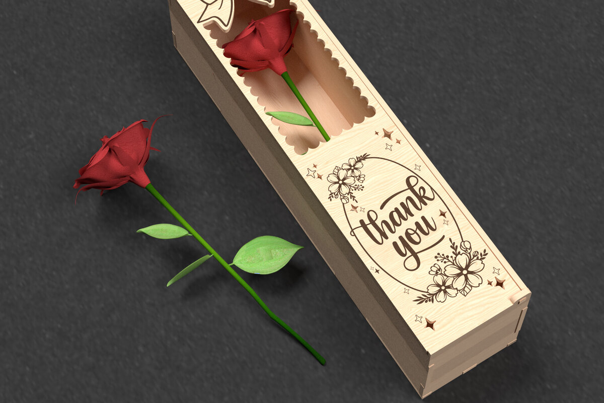 Σετ των 2 Intra απο ξύλο plywood 3mm-4mm πάχος – Ευχαριστώ Rose Box Πρότυπο Δίασταση  20x20 cm INTRAFABR-119716189