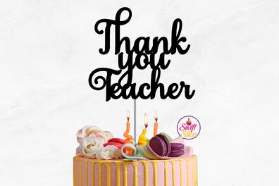 Σετ των 2 Intra απο ξύλο plywood 3mm-4mm πάχος – Ευχαριστώ Δάσκαλος Cake Topper Δίασταση  20x20 cm INTRAFABR-75198879