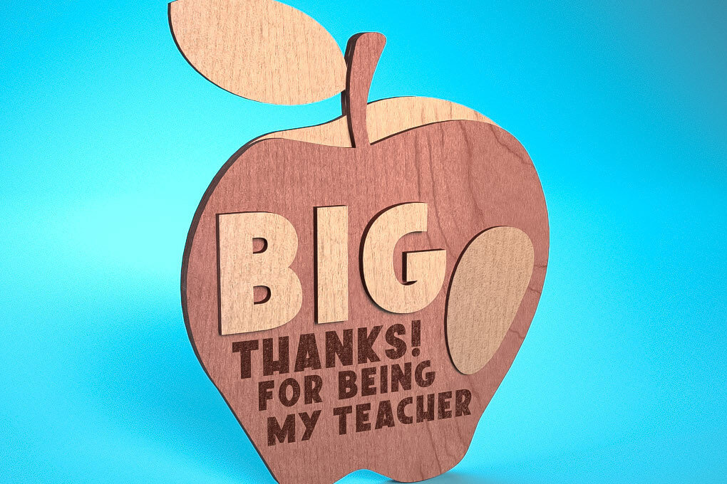 Intra απο ξύλο plywood 3mm-4mm πάχος – Ευχαριστούμε Δάσκαλο Sign | Δίασταση  40x30 cm INTRAFABR-68648949