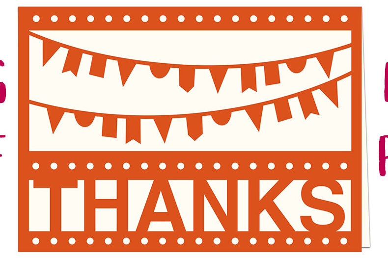 Σετ των 2 Intra απο ξύλο plywood 3mm-4mm πάχος – Ευχαριστώ Bunting Card Δίασταση  20x20 cm INTRAFABR-13489288