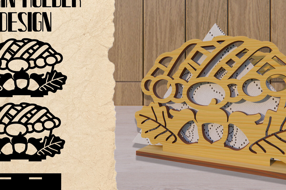 Σετ των 2 Intra απο ξύλο plywood 3mm-4mm πάχος – Laser θήκης χαρτοπετσέτας για τις Ημέρες των Ευχαριστιών Δίασταση  20x20 cm INTRAFABR-79198649