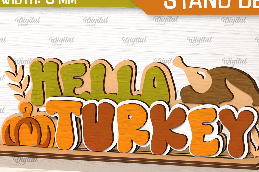 Σετ των 2 Intra απο ξύλο plywood 3mm-4mm πάχος –  κοπής με λέιζερ διακόσμηση για την ημέρα των ευχαριστιών Δίασταση  20x20 cm INTRAFABR-103312158