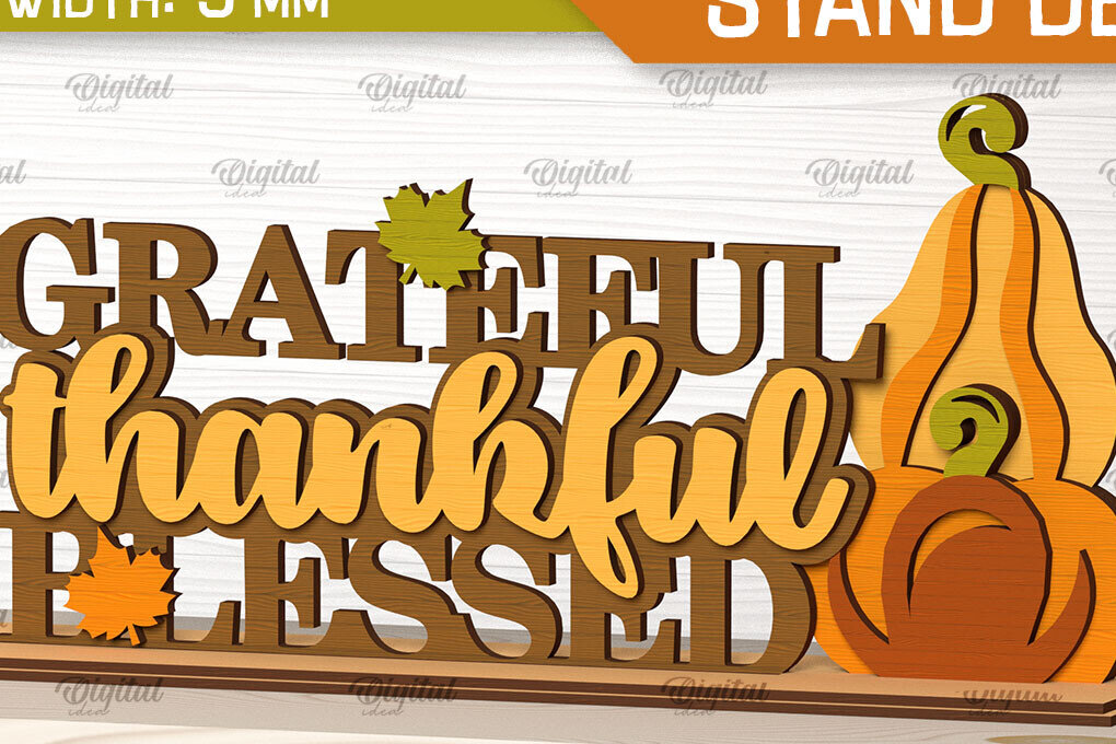 Σετ των 2 Intra απο ξύλο plywood 3mm-4mm πάχος –  κοπής με λέιζερ διακόσμηση για την ημέρα των ευχαριστιών Δίασταση  20x20 cm INTRAFABR-103311851