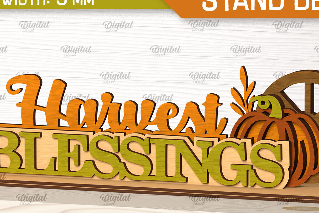 Σετ των 2 Intra απο ξύλο plywood 3mm-4mm πάχος –  κοπής με λέιζερ διακόσμηση για την ημέρα των ευχαριστιών Δίασταση  20x20 cm INTRAFABR-103312089