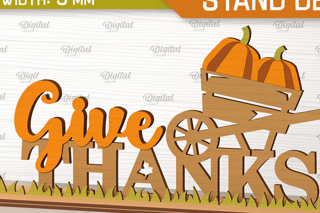 Σετ των 2 Intra απο ξύλο plywood 3mm-4mm πάχος –  κοπής με λέιζερ διακόσμηση για την ημέρα των ευχαριστιών Δίασταση  20x20 cm INTRAFABR-103311714