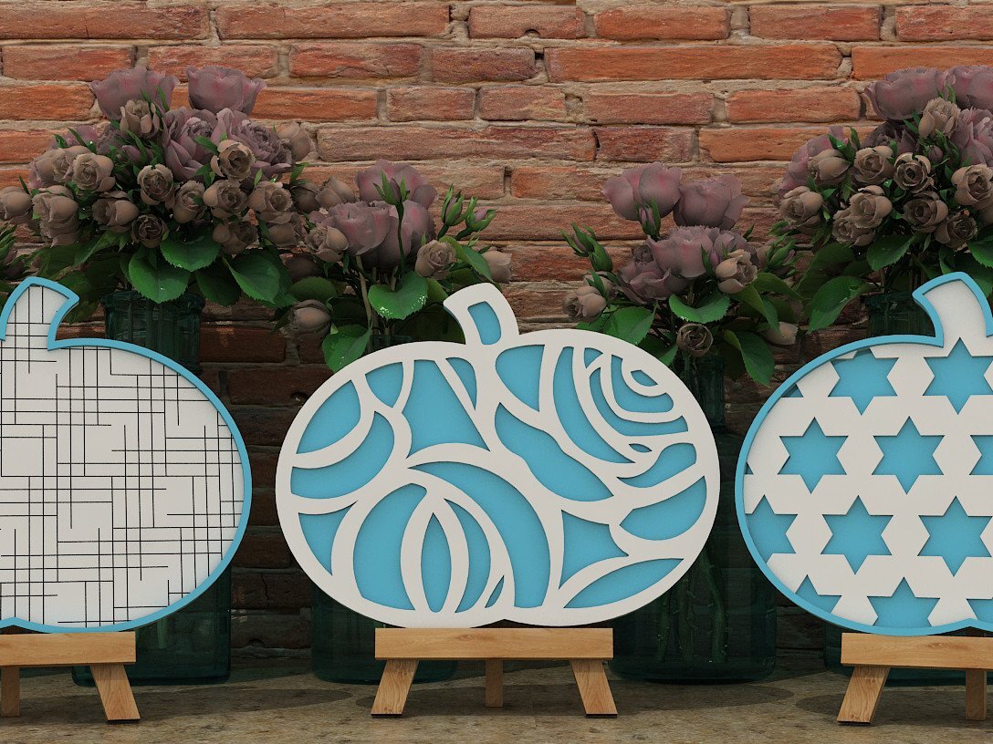 Σετ των 2 Intra απο ξύλο plywood 3mm-4mm πάχος – Ευχαριστίες, Συγκεντρώστε, Καρό PatternFiles Δίασταση  20x20 cm INTRAFABR-39420187