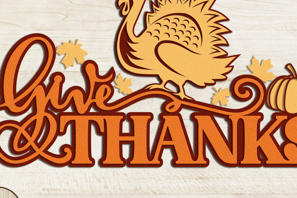 Σετ των 2 Intra απο ξύλο plywood 3mm-4mm πάχος – Αρχεία κοπής με λέιζερ της ημέρας των ευχαριστιών Δίασταση  20x20 cm INTRAFABR-16955418