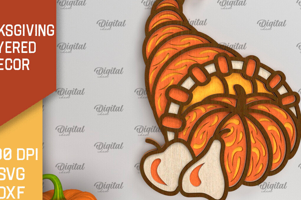 Σετ των 2 Intra απο ξύλο plywood 3mm-4mm πάχος – Ευχαριστιών Layered Decor Κοπή λέιζερ Δίασταση  20x20 cm INTRAFABR-103708430