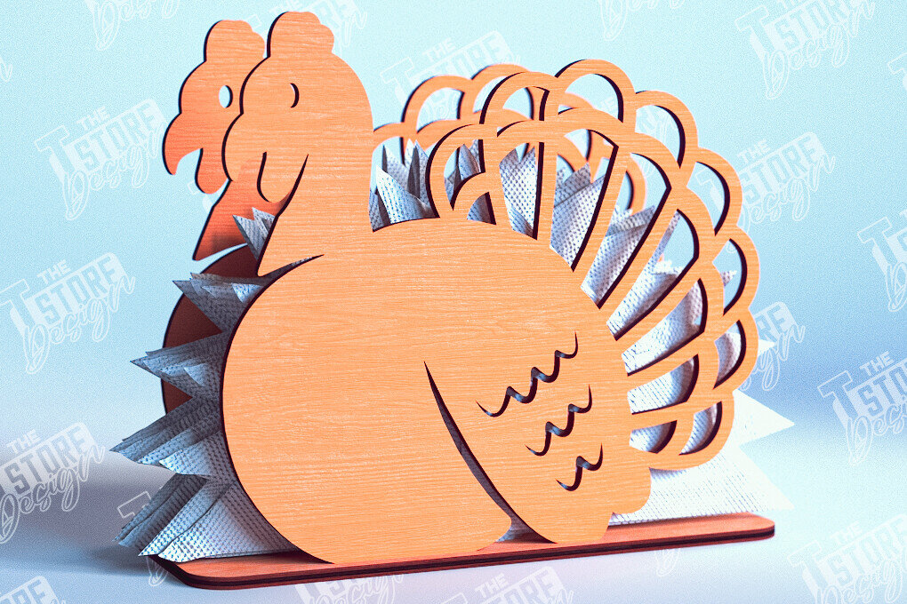 Σετ των 2 Intra απο ξύλο plywood 3mm-4mm πάχος – Θήκη χαρτοπετσέτας για την ημέρα των ευχαριστιών | Αρχείο CNC Δίασταση  20x20 cm INTRAFABR-103791234