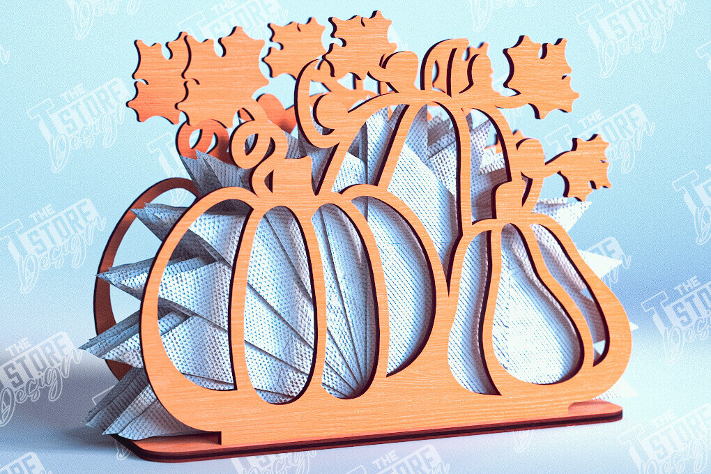 Σετ των 2 Intra απο ξύλο plywood 3mm-4mm πάχος – Θήκη χαρτοπετσέτας για την ημέρα των ευχαριστιών | Αρχείο CNC Δίασταση  20x20 cm INTRAFABR-103791242