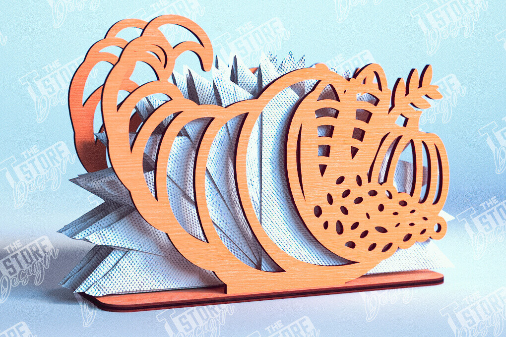 Σετ των 2 Intra απο ξύλο plywood 3mm-4mm πάχος – Θήκη χαρτοπετσέτας για την ημέρα των ευχαριστιών | Αρχείο CNC Δίασταση  20x20 cm INTRAFABR-103791245