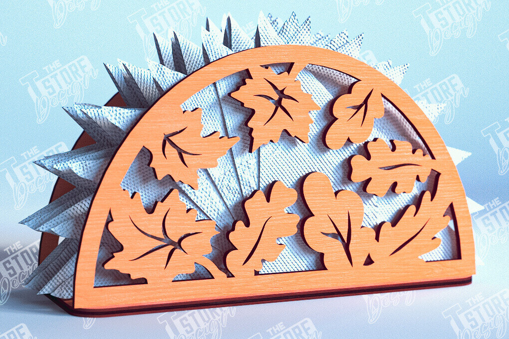 Σετ των 2 Intra απο ξύλο plywood 3mm-4mm πάχος – Θήκη χαρτοπετσέτας για την ημέρα των ευχαριστιών | Αρχείο CNC Δίασταση  20x20 cm INTRAFABR-103791249