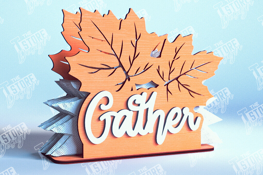 Σετ των 2 Intra απο ξύλο plywood 3mm-4mm πάχος – Θήκη χαρτοπετσέτας για την ημέρα των ευχαριστιών | Αρχείο CNC Δίασταση  20x20 cm INTRAFABR-103791263