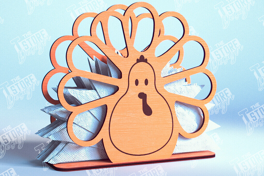 Σετ των 2 Intra απο ξύλο plywood 3mm-4mm πάχος – Θήκη χαρτοπετσέτας για την ημέρα των ευχαριστιών | Αρχείο CNC Δίασταση  20x20 cm INTRAFABR-103791269