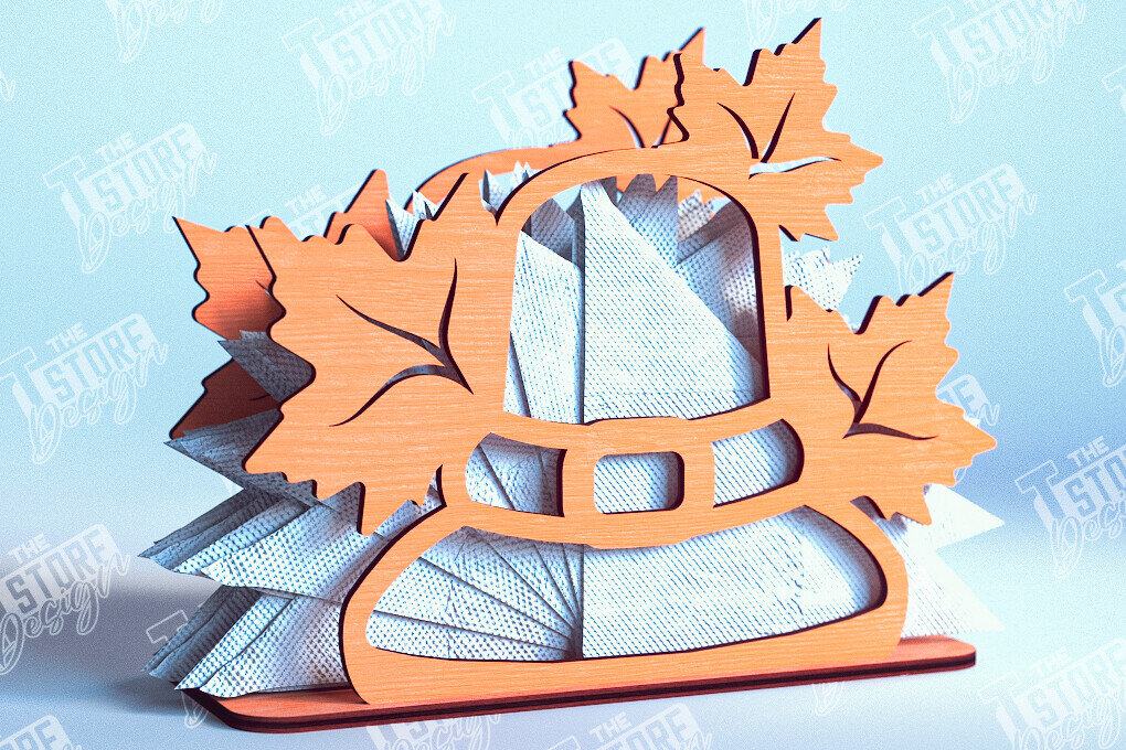 Σετ των 2 Intra απο ξύλο plywood 3mm-4mm πάχος – Θήκη χαρτοπετσέτας για την ημέρα των ευχαριστιών | Αρχείο CNC Δίασταση  20x20 cm INTRAFABR-103791294