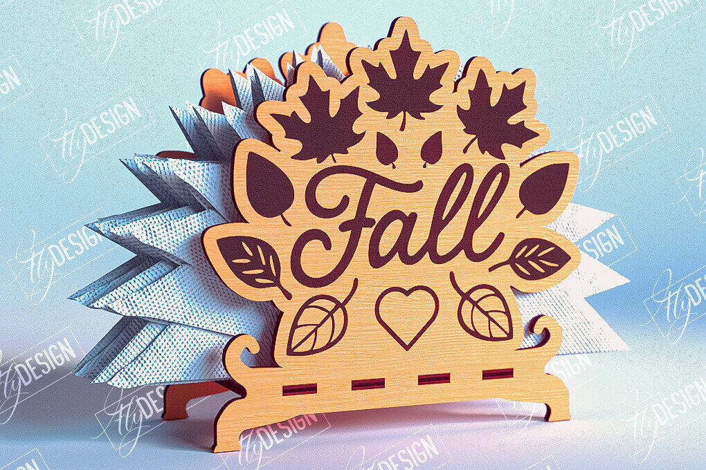 Σετ των 2 Intra απο ξύλο plywood 3mm-4mm πάχος – Θήκη χαρτοπετσέτας για την ημέρα των ευχαριστιών | Αρχείο CNC Δίασταση  20x20 cm INTRAFABR-103788036