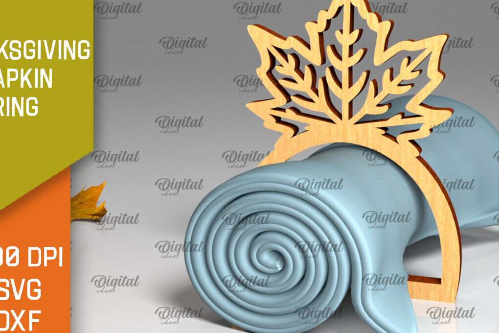 Σετ των 2 Intra απο ξύλο plywood 3mm-4mm πάχος – Δαχτυλίδι χαρτοπετσέτας των Ευχαριστιών LaserCut  Δίασταση  20x20 cm INTRAFABR-103786333