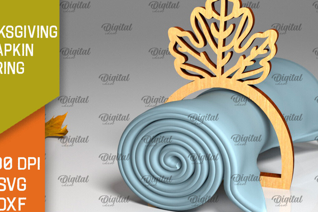 Σετ των 2 Intra απο ξύλο plywood 3mm-4mm πάχος – Δαχτυλίδι χαρτοπετσέτας των Ευχαριστιών LaserCut  Δίασταση  20x20 cm INTRAFABR-103786358