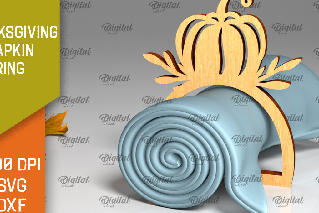 Σετ των 2 Intra απο ξύλο plywood 3mm-4mm πάχος – Δαχτυλίδι χαρτοπετσέτας των Ευχαριστιών LaserCut  Δίασταση  20x20 cm INTRAFABR-103786188