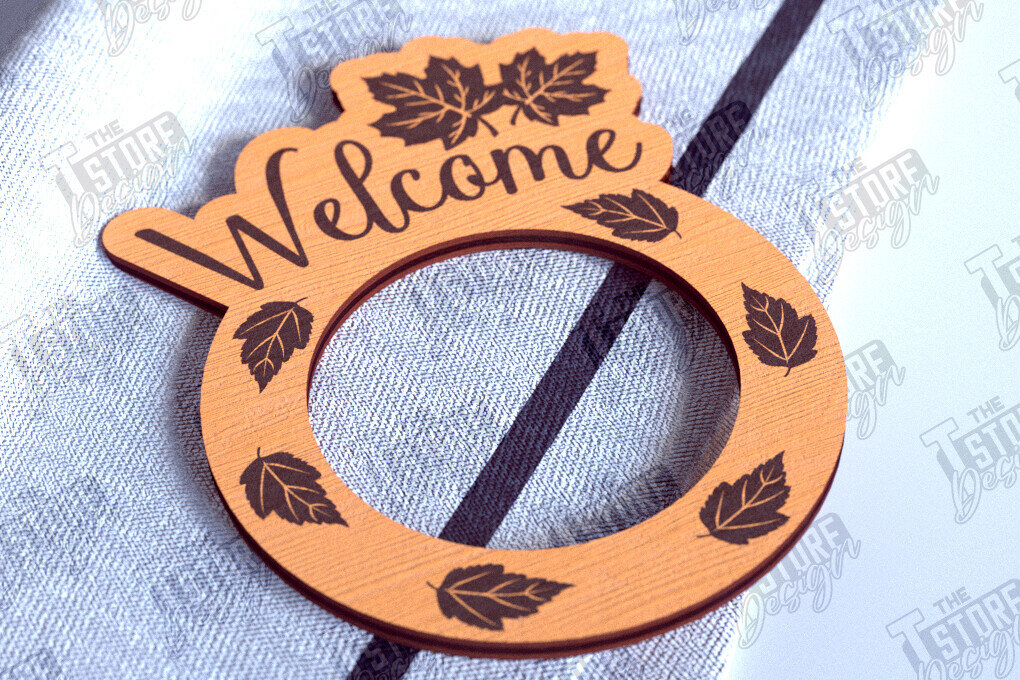 Σετ των 2 Intra απο ξύλο plywood 3mm-4mm πάχος – Δαχτυλίδια χαρτοπετσέτας ημέρας των ευχαριστιών | Αρχείο CNC Δίασταση  20x20 cm INTRAFABR-103791930